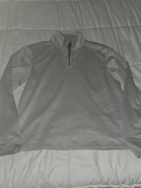 Kenneth Cole Light Gray Half-Zip Knit Sweater